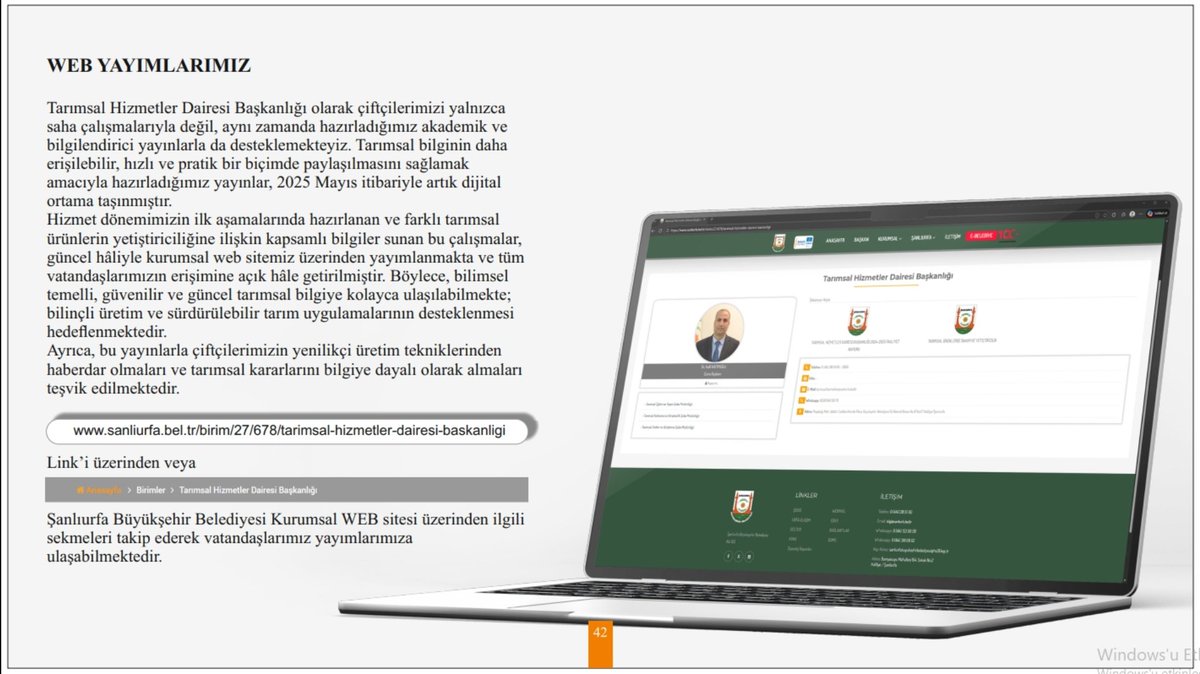 urfatarimsal's tweet photo. 2025–2026 Yılı Faaliyet Raporumuz yayımlandı.
Emeği geçen tüm ekip arkadaşlarımıza ve paydaş kurumlarımıza teşekkür ederiz.
https://t.co/WezyBZm2H2 https://t.co/vIdZer3DXx