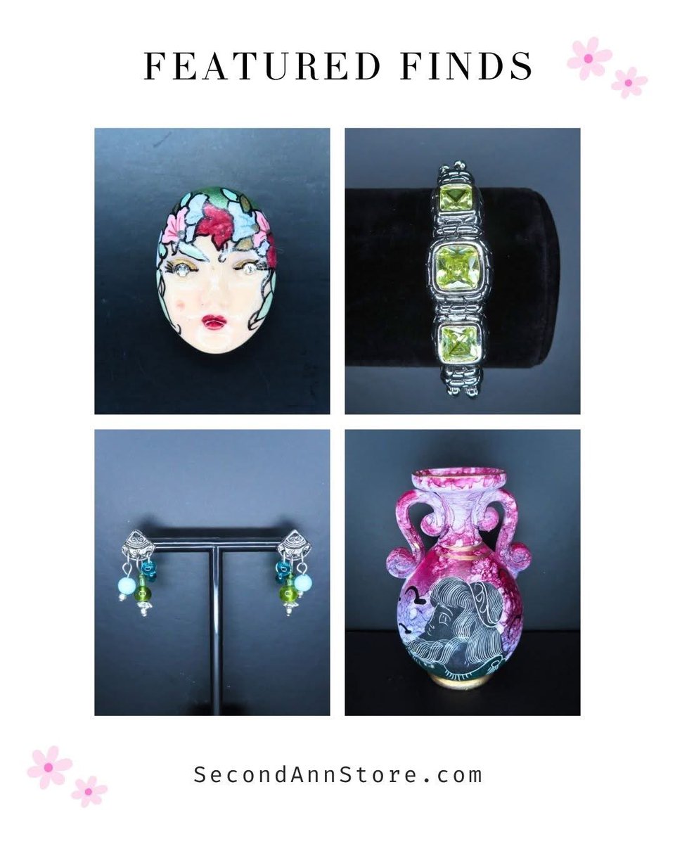 secondannstore's tweet image. Featured finds 🌸

A selection of standout pieces and unique details — each with its own story.

See something you love? Message us to claim or shop online at SecondAnnStore.com 

#SecondAnnStore #ShopWithSAS #Vintage #Jewelry #HomeDecor