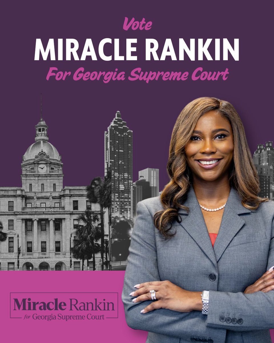 emiranda_writes's tweet photo. I’m proud to support @MiracleRankinGA for the Georgia Supreme Court election. Miracle is the leader we can trust to protect our fundamental rights and safeguard our democracy. Vote Miracle Rankin on May 19th!
#gapol #scoga https://t.co/0OYTfOIxrR