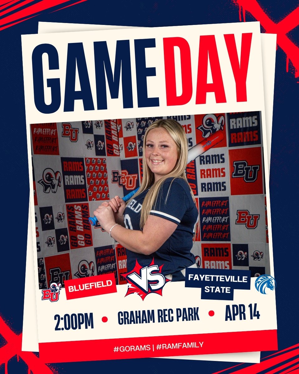 BluefieldRams's tweet photo. 🥎SB | Gameday

🆚 Fayetteville State
📍 Graham Rec Park
⏰ DH starting at 2:00 p.m.

📊 https://t.co/jMg4pNPfX0
📺 https://t.co/HrMS5G1uxy https://t.co/zwj8QuORvy