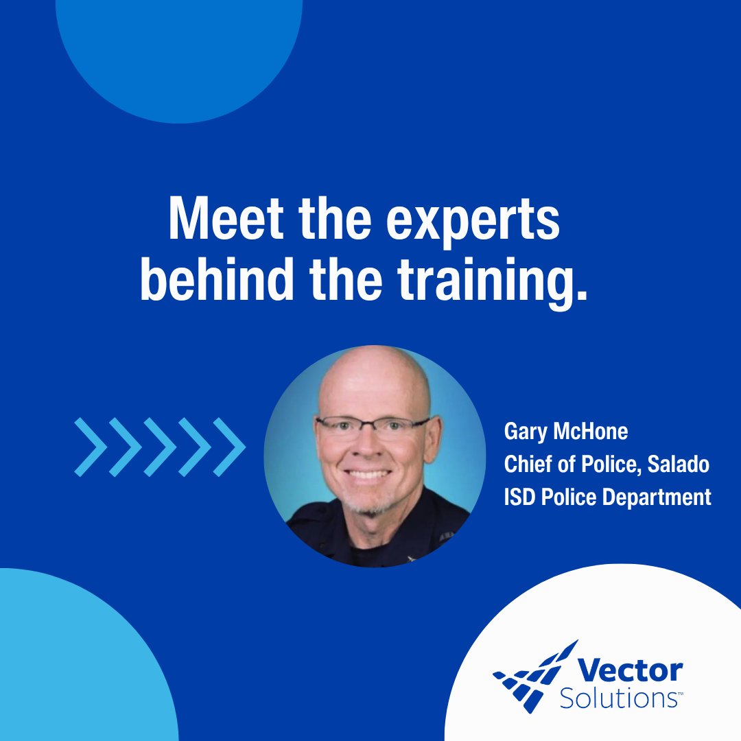 VectorPerform's tweet photo. Meet the expert! 💡Our #SMESpotlight features Gary McHone, Salado ISD Chief of Police. With 30+ years in law enforcement and a background in the U.S. Air Force, Gary's distinguished resume gives him the expertise to shape communities. #TeamVector https://t.co/mv8fCzKjyH https://t.co/Xm8fl30WiQ