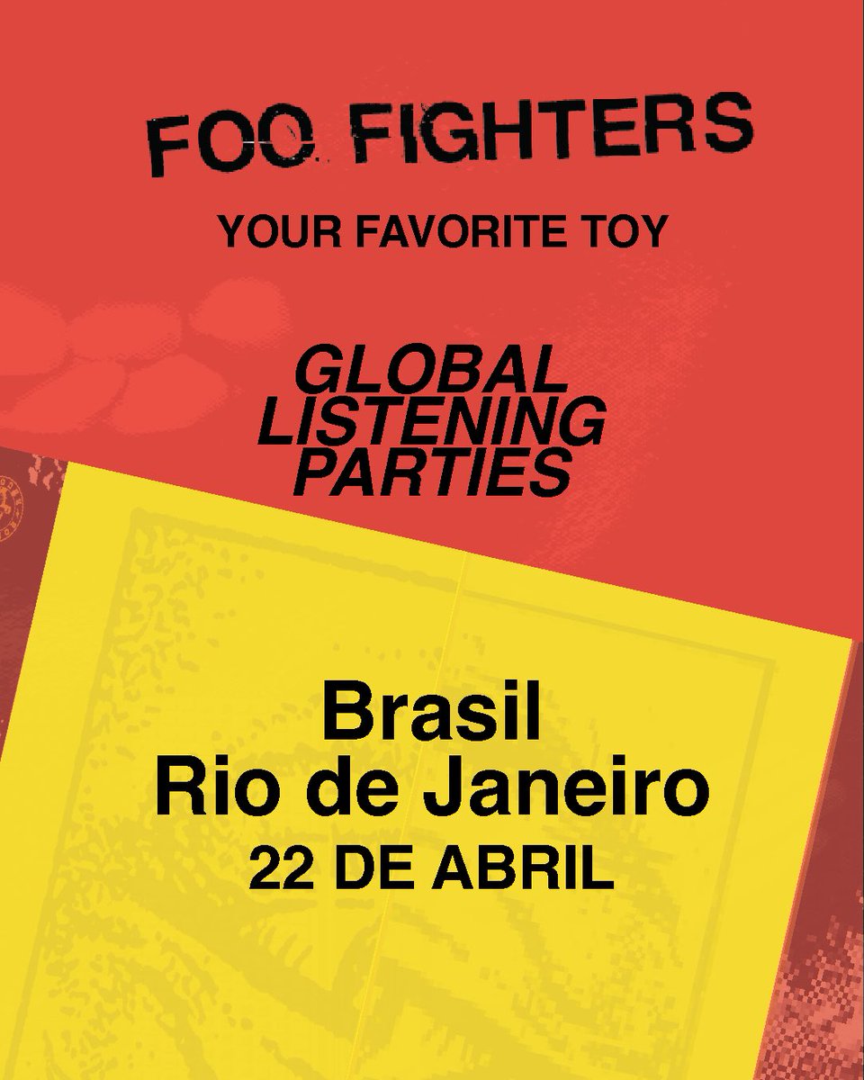 sonymusicbrasil's tweet photo. Participe e concorra a um par de ingressos para a listening party oficial do álbum “Your Favorite Toy” do @foofighters no Rio de Janeiro/RJ 🎸❤️‍🔥 @FooFighters_BR 

🔗 https://t.co/TCZLhQ63e6 https://t.co/61Wznh5C48