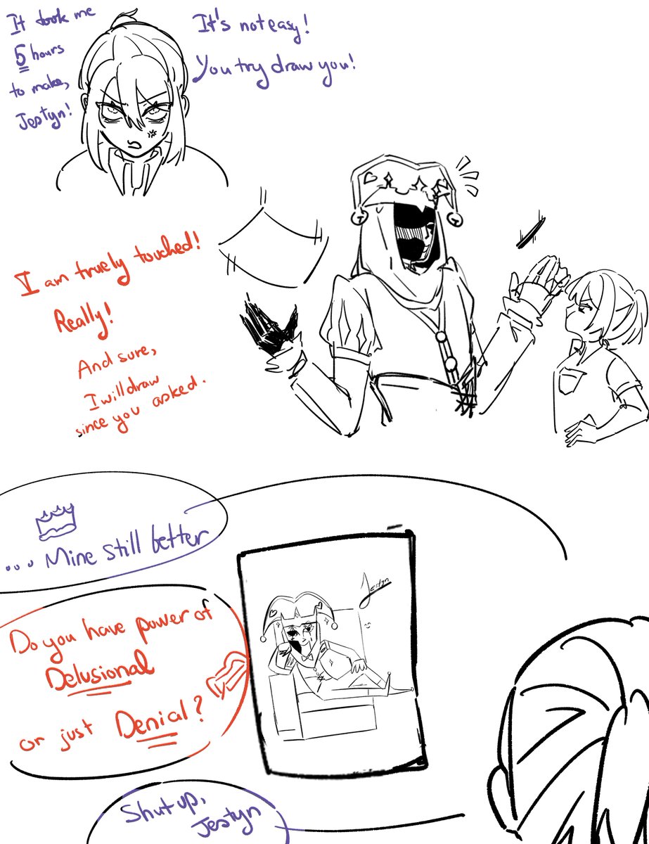 YuuLovesBias's tweet image. silly thing i thought of when read one of THE PIPI's ask on tumblr
And the art is offically drawn by Jestyn himself
#kingdomofmarionettes