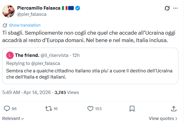 <a href="/pier_falasca/">Piercamillo Falasca 🇮🇹🇪🇺</a> Rispolverare "La Russia arriverà a Lisbona..." è un'argomentazione ben colladauta.