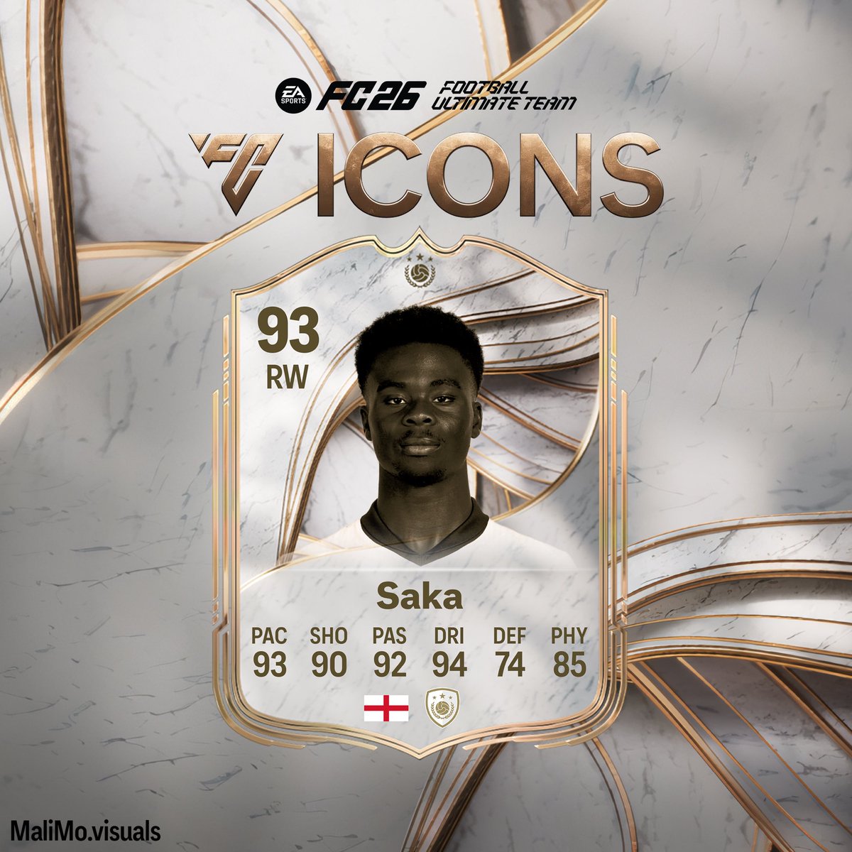 Mali_Mo88's tweet photo. FC 26 ICONS concept cards look unreal 🤯🔥 Dembele (96), Saka (93) &amp; Carvajal (92) could dominate Ultimate Team with insane pace, dribbling &amp; defense. Are these the most OP ICON predictions yet? 👀⚽ #FC26 #FUT26 #EAFC #UltimateTeam #Gaming https://t.co/5x4aMD8Eel