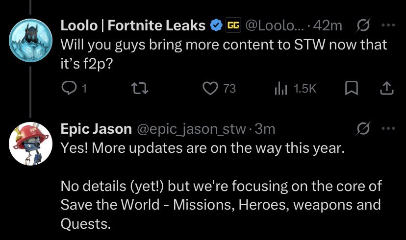 Fortnite STW News tweet media