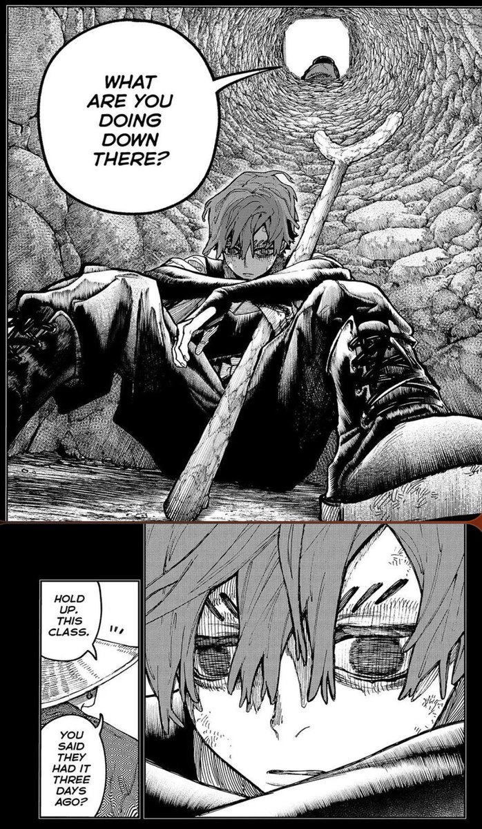 jankachu's tweet image. enjin saving kids from the bottomless pit of despair like alto #LetsBeSavioursWithPapa #family   #gachiakuta165