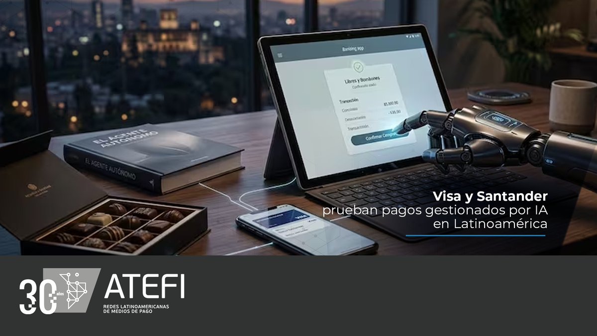 AtefiOrg's tweet photo. 🤖 Visa y Santander realizaron el primer piloto en LATAM donde agentes de IA completaron compras reales sin intervención humana.

#ATEFI https://t.co/ZUeTpKqRLA