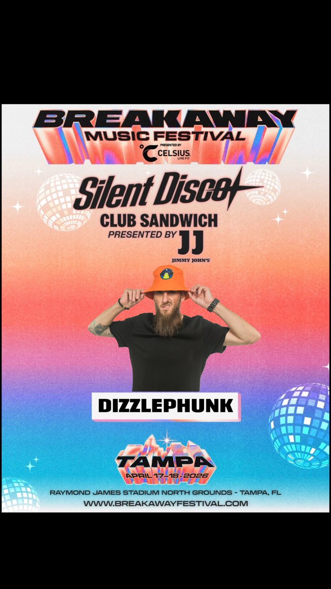 dizzlephunk's tweet photo. Super pumped to throw down this FRIDAY @BreakawayFest Tampa!

Catch me and all the free 🥪 in the Silent Disco Yard @ 5pm 👌 https://t.co/HXkLgvB4Te