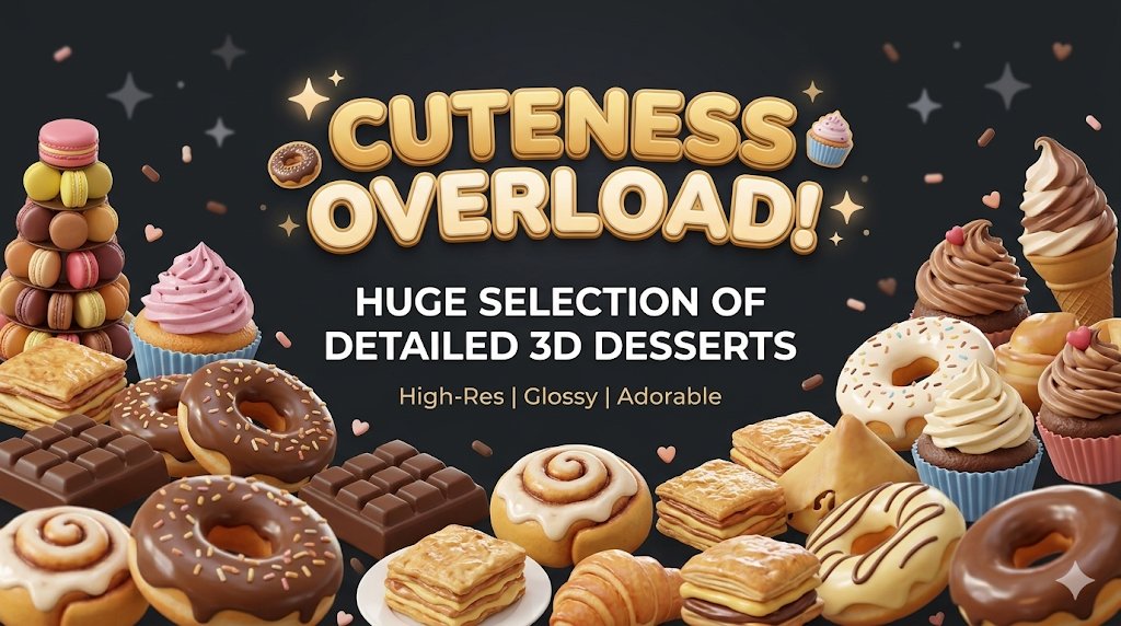 19design97's tweet photo. Cuteness overload! 🍩🧁 We have a huge selection of detailed 3D desserts. High-res, glossy, and ready to make your projects look sweet. 

👉 https://t.co/vTTa9IPp2r 

#DesignCommunity #Figma #DessertLover https://t.co/oqprHChqwU