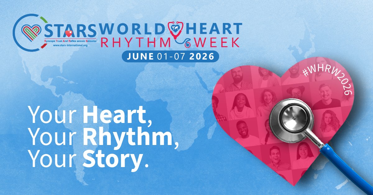 SyncopeTrust_US's tweet photo. Introducing the theme for #WHRW2026: Your Heart, Your Rhythm, Your Story

Every patient journey is different. This year, STARS is raising awareness and amplifying patient voices.

🔗 Get involved: https://t.co/j8IATeBKlH https://t.co/GM3FMvvZCA