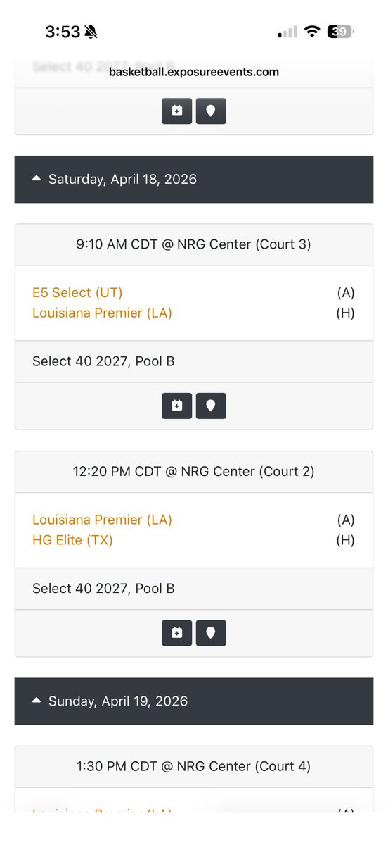 ItsShanna12's tweet photo. I will be at The Clash of Clubs this weekend for the aau tournament this is my game schedule April 17-19🏀 https://t.co/GQiOwCizwX