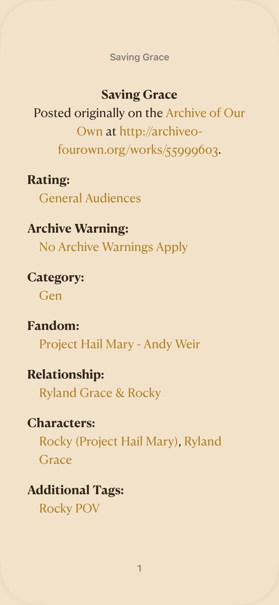 indiedo's tweet photo. #TIL there's a fanfiction on AO3 called "Saving Grace". It's the entire Project Hail Mary story but from Rocky's perspective. 

PS: It doesn't leave out the hard-science bits. 🤍

Get the epub here:
https://t.co/IosEMbmYpY https://t.co/y7YYBZ9w2q
