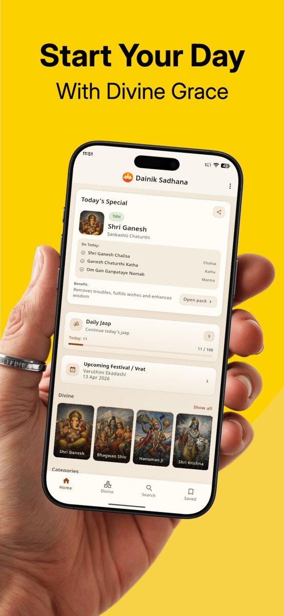 ambuj_rajput's tweet photo. Looking for a simple devotional app?
Try Dainik Sadhana 🪔
Read Aarti, Katha, Chalisa, Mantras and more, anytime.
Android: https://t.co/csMamvYkFn
iPhone: https://t.co/X1c8nQlFrk
#DainikSadhana #Chalisa #Katha #DevotionalReading
#hanumanjanmotsav #hanumanchalisa #Sanatan #hindu https://t.co/9hjPbDm8m4