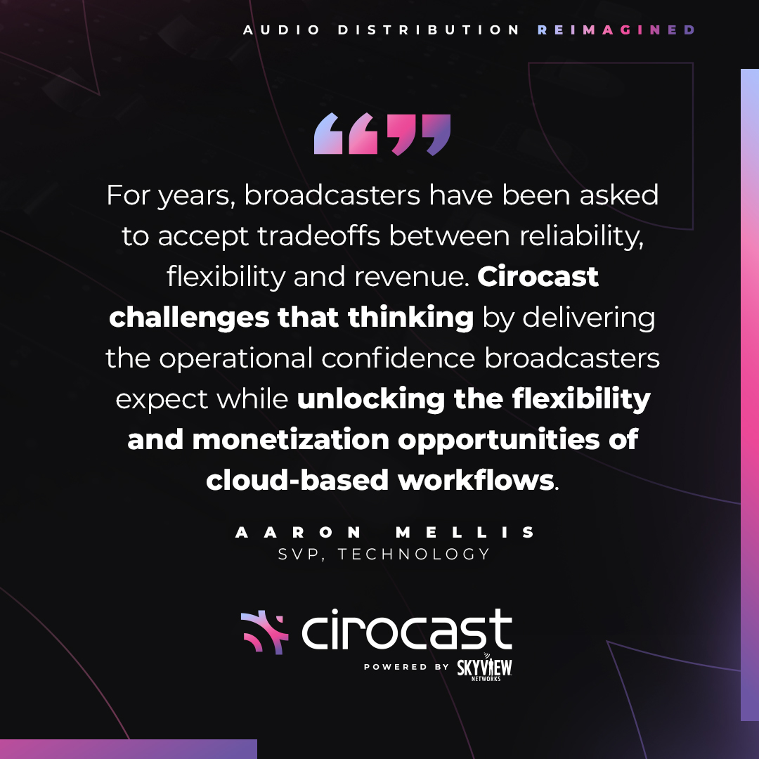 SkyviewNetworks's tweet photo. 30 years of broadcast expertise. One powerful new platform. We are proud to announce the launch of our cloud-native audio distribution platform built to help broadcasters modernize operations, unlock new revenue &amp; future-proof delivery. Learn more: https://t.co/c2qBchz9o8 https://t.co/OseTm5lwxJ