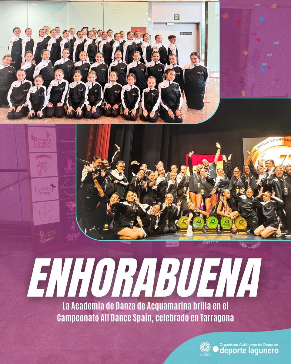 Deportes_LL's tweet image. Desde el #OAD queremos felicitar a la Escuela de Danza Acquamarina, que brilló este fin de semana en el Campeonato All Dance Spain, celebrado en Tarragona. 🏆🇪🇸

#DeporteParaTi
@badel_albelo