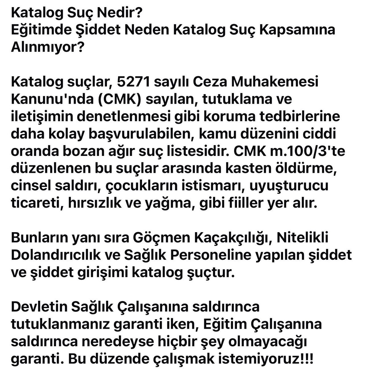 mtpisken's tweet photo. Eğitimde Şiddet Katalog Suçlar Kapsamına Alınmalıdır!!! https://t.co/9aaDFiRRXN