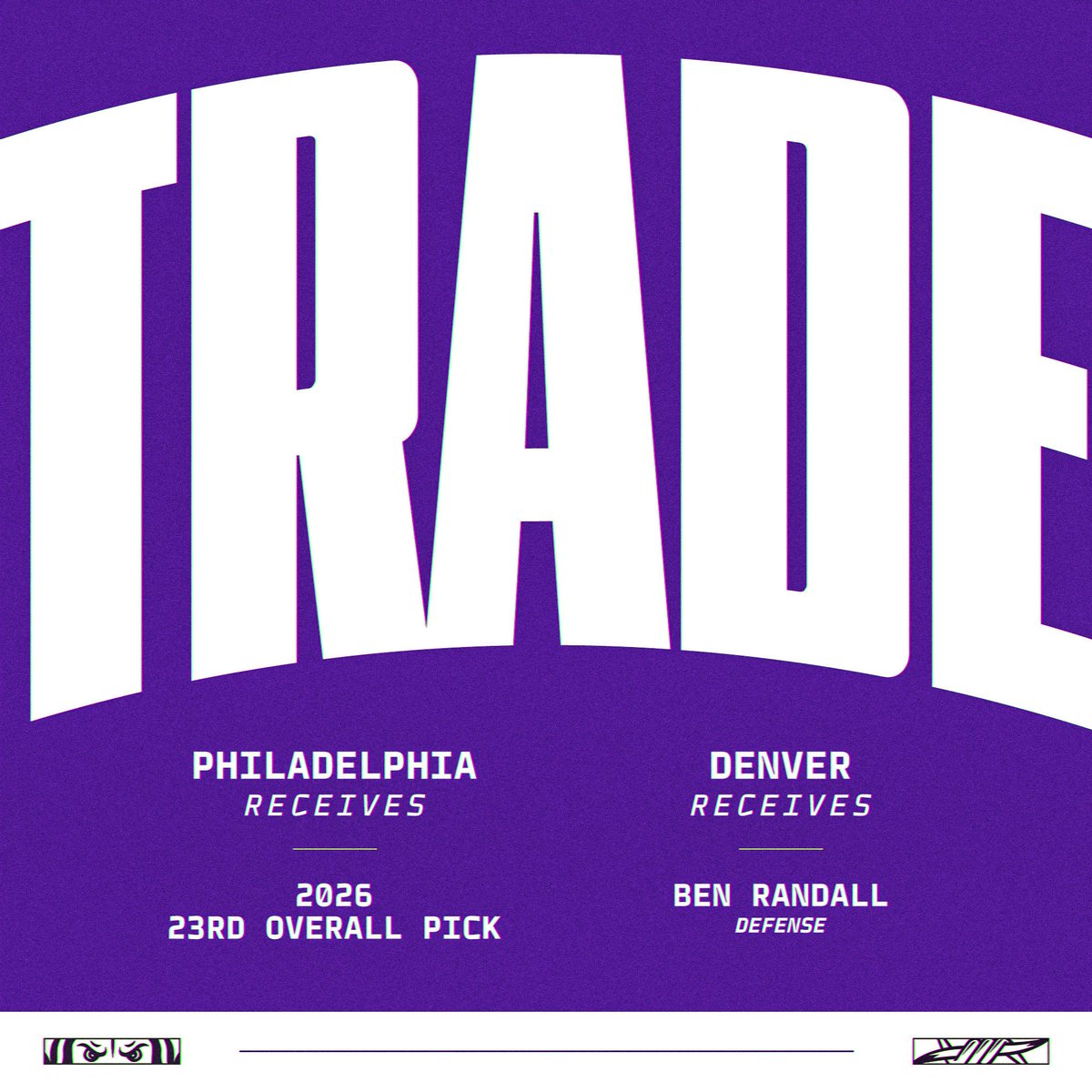 🚨DRAFT DAY TRADE🚨 we have traded defenseman ben randall to the denver ...