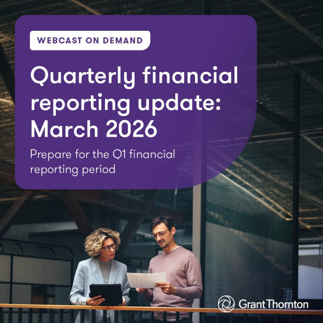Chaka95's tweet image. Now on demand: @GrantThorntonUS’s Q1 2026 #FinancialReporting Update. Get regulatory updates, 2026 accounting standards highlights and practical insights to navigate today’s economic environment with confidence. Watch the #webcast replay anytime. bit.ly/4cJRNvm