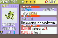 XortaClanc's tweet photo. 🌟 Shiny Sandshrew 🌟
In Pokémon Ruby after 5639 encounters!
I was very close to running away from it, as I was not paying very much attention 😅
Luckily it was the first game I looked at when pressing the buttons!
3/4 for this route, just Trapinch to go! https://t.co/bra2AJEKZl