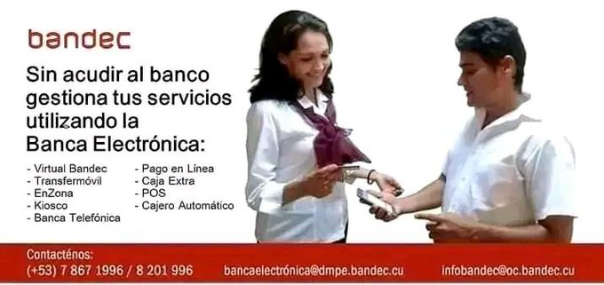 LimontaFrometa's tweet photo. 📱 #Transfermóvil y #ENZONA son las pasarelas de pago más conocidas
👉 Pero existen otros #CanalesDigitalesDePago, rápidos y seguros🔒
💡 No dude en insertarse en la #Bancarización de las operaciones y haga más cómodo su día a día.
¡La #TransformaciónDigital está en tus manos! 👌 https://t.co/ztnQcH2lIN