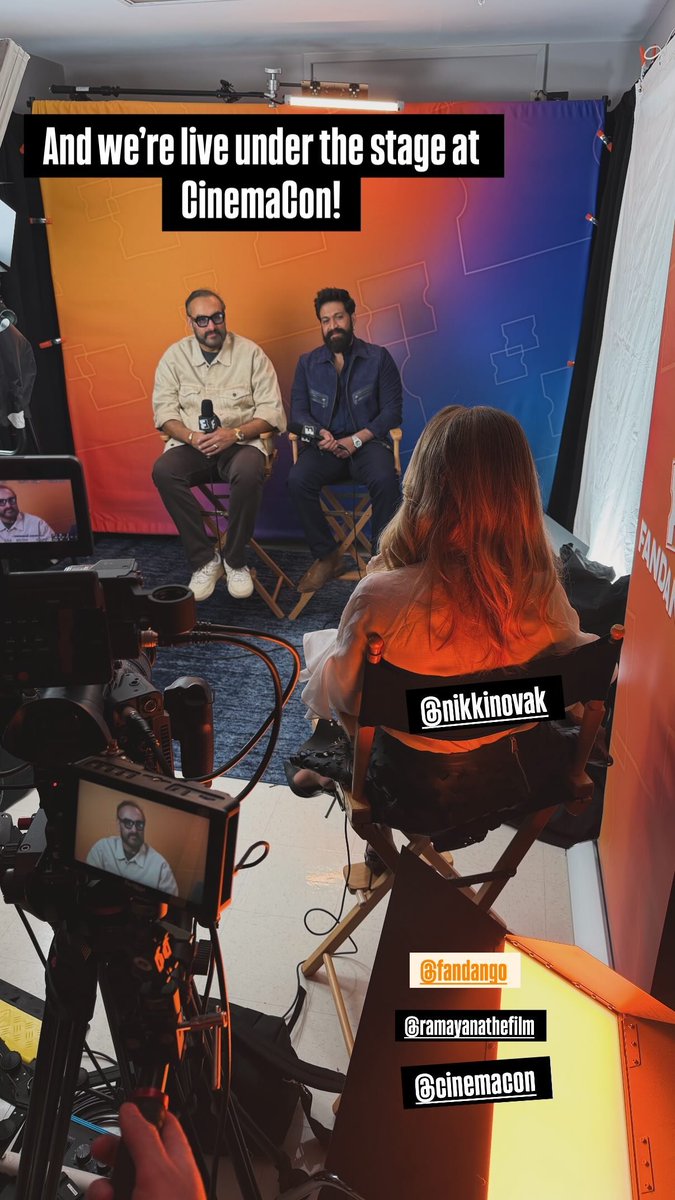 Fandango’s first on-stage interview at #CinemaCon 🔥

Featuring Namit Malhotra &amp; Yash talking #Ramayana, hosted by <a href="/NikkiNovak/">Nikki Novak</a> 👀

Full interview dropping soon on <a href="/Fandango/">Fandango</a> — stay tuned! 

#Yash #Namitmalhotra