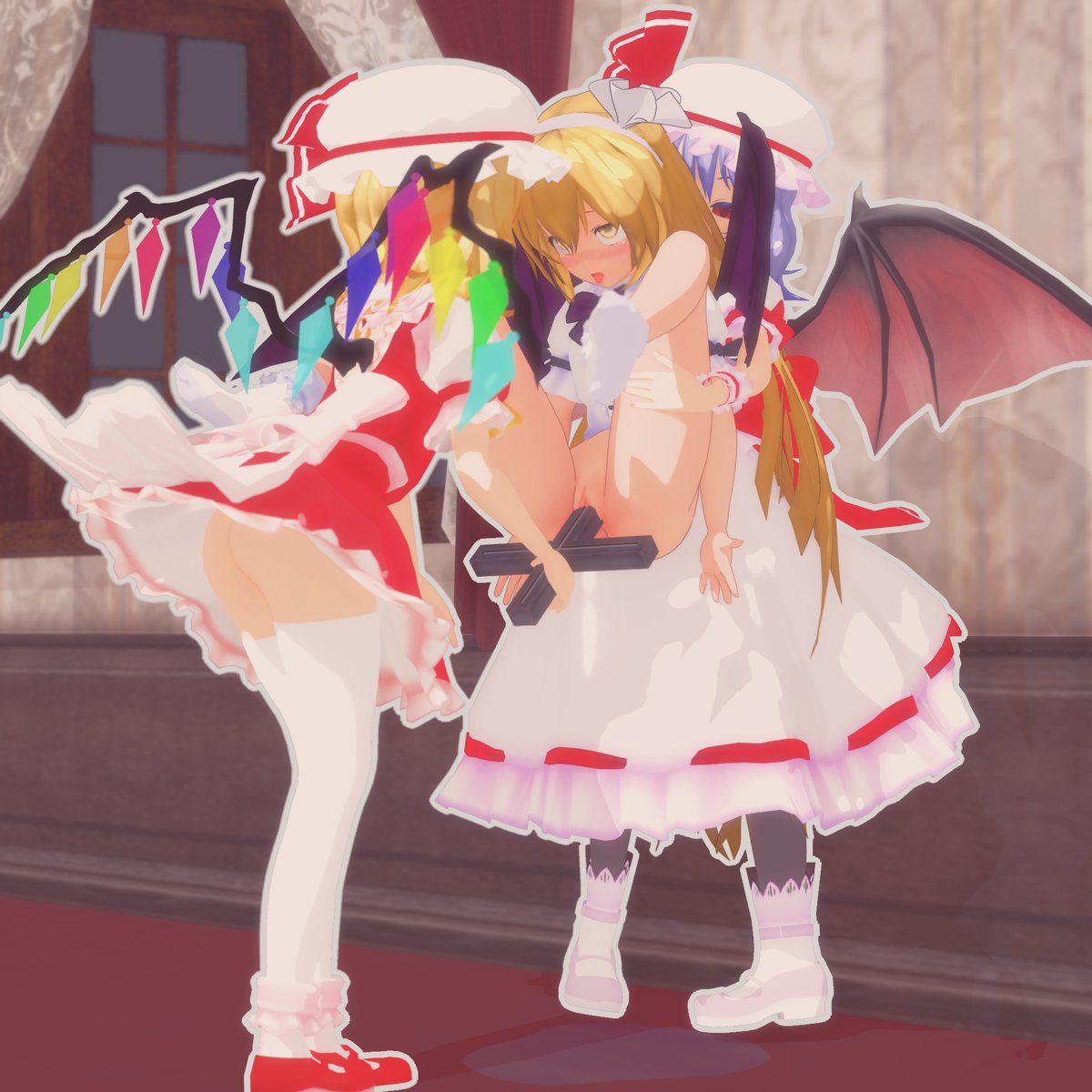 十字架是吸血鬼们的玩具
#十字架 #吸血鬼 #MMD #r18 #レミリア・スカーレット #フランドール·スカーレット #くるみ