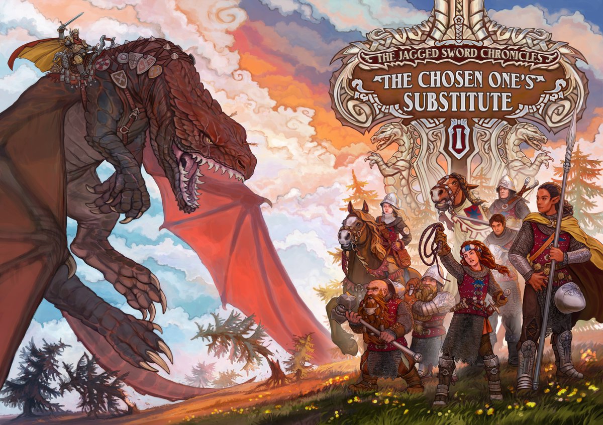 neutronboar's tweet image. Full cover illustration of "The Chosen One's Substitute" book by debut author Suzie Nicks. It's a military fantasy novel, book one in the series.  #authorsofx #IndieAuthors #BookLovers #SelfPublishing #WritingCommunity #bookcover