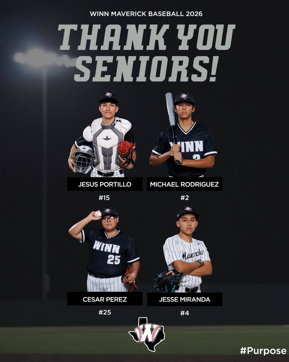 CcWinnBaseball's tweet image. Winn Baseball would like to cordially invite our family and friends to our Senior Night/Parents’ Night celebration this Thursday⚾️🤙🏼 We can’t wait to see you at the ball park! 
#Purpose

@CoachRoiz