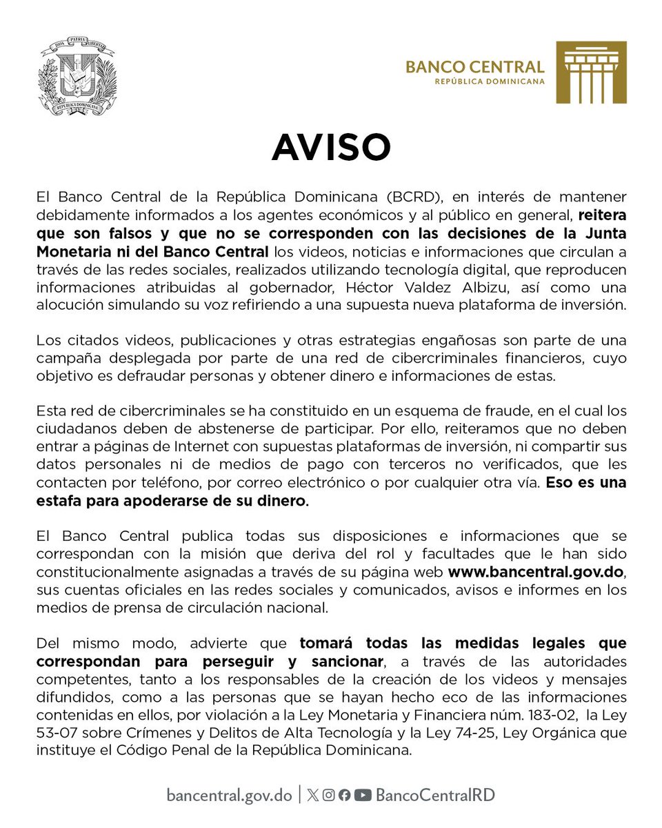 Banco Central de la República Dominicana tweet media