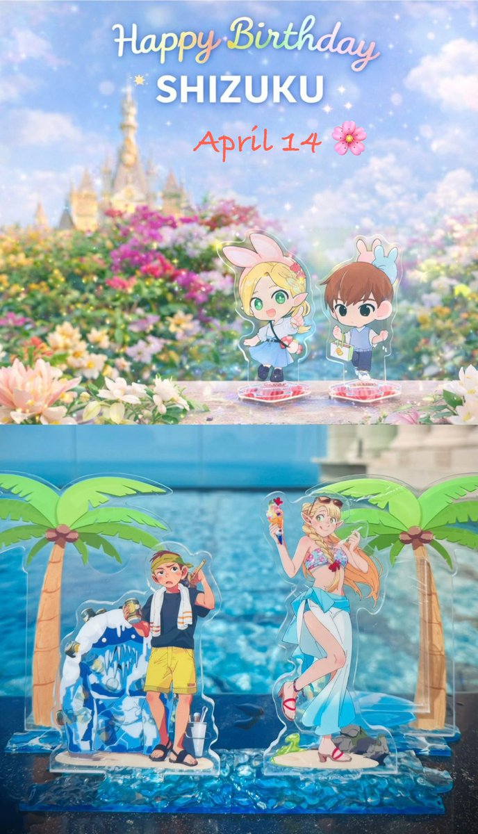 lysh629054's tweet photo. Marchil from a fairytale garden to rooftop pool vibes 🌸🏰🏖️
Soft florals & beach chaos… seasonal AU 🌿
Bunny ears & ice—Chil’s already Done™ 😍
Happy birthday to @0414shizuku 🎉
Thanks for bringing them to life 💫 Wishing you gentle, magical happiness every day 💖
#marchil https://t.co/MujyAhQxm8