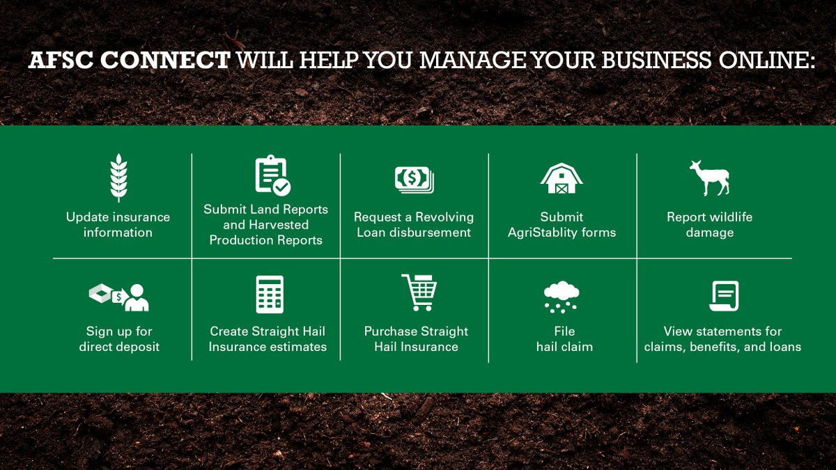 AFSC_AB's tweet image. Farming isn’t a 9 to 5 job — so it’s important that you can connect with us when it works for you. Manage your business online and do business your way with AFSC Connect. New to AFSC Connect? Sign up today: bit.ly/3SJqjtz #ABag