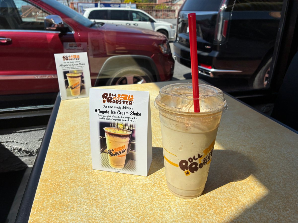 _elkue's tweet photo. NEW: Roll N Roaster has introduced the Affogato Ice Cream Shake... my review to follow. It costs $12.47 and includes a double shot of espresso https://t.co/PYwqJnwHod