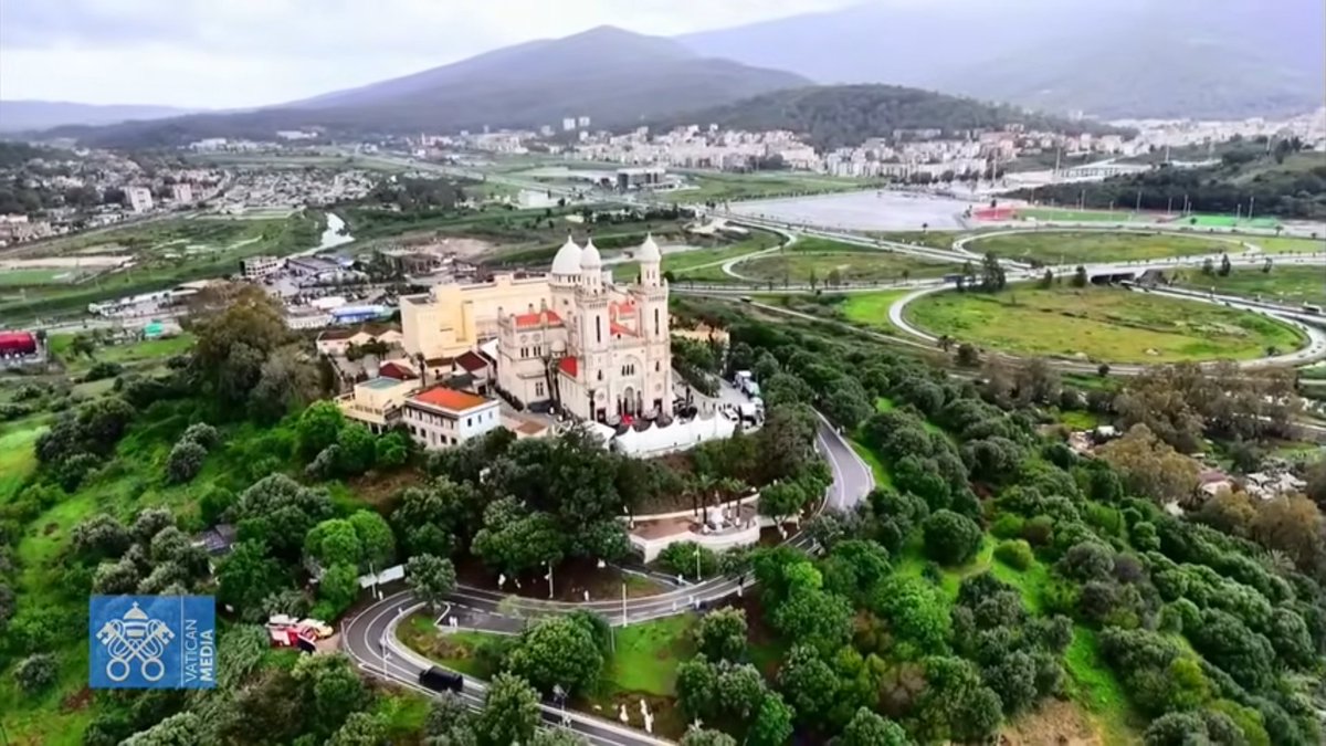 inesanma's tweet photo. Pope Leo, today, celebrating Mass in the Basilica of Saint Augustine (Annaba, Algeria): "When we ask ourselves how a future of justice, peace, harmony and salvation will be possible, we must remember that we are asking God the same question that Nicodemus asked: can our story truly change? We are so weighed down by problems, hardships and tribulations! Can we truly start our lives over again? Yes! The Lord’s response, so full of love, fills our hearts with hope. No matter how weighed down we are by pain or sin: the crucified One carries all these burdens with us and for us. No matter how discouraged we are by our own weaknesses: it is precisely then that God manifests his strength, the God who has raised Christ from the dead in order to give life to the world. Each one of us can experience the freedom of new life that comes from faith in the Redeemer. Once again, Saint Augustine offers us an example of this: we revere him for his conversion even more than for his wisdom. In this rebirth, providentially accompanied by the tears of his mother, Saint Monica, he found himself, exclaiming: “I could not therefore exist, could not exist at all, O my God, unless you were in me. Or should I not rather say, that I could not exist unless I were in you” (Confessions, I, 2)."