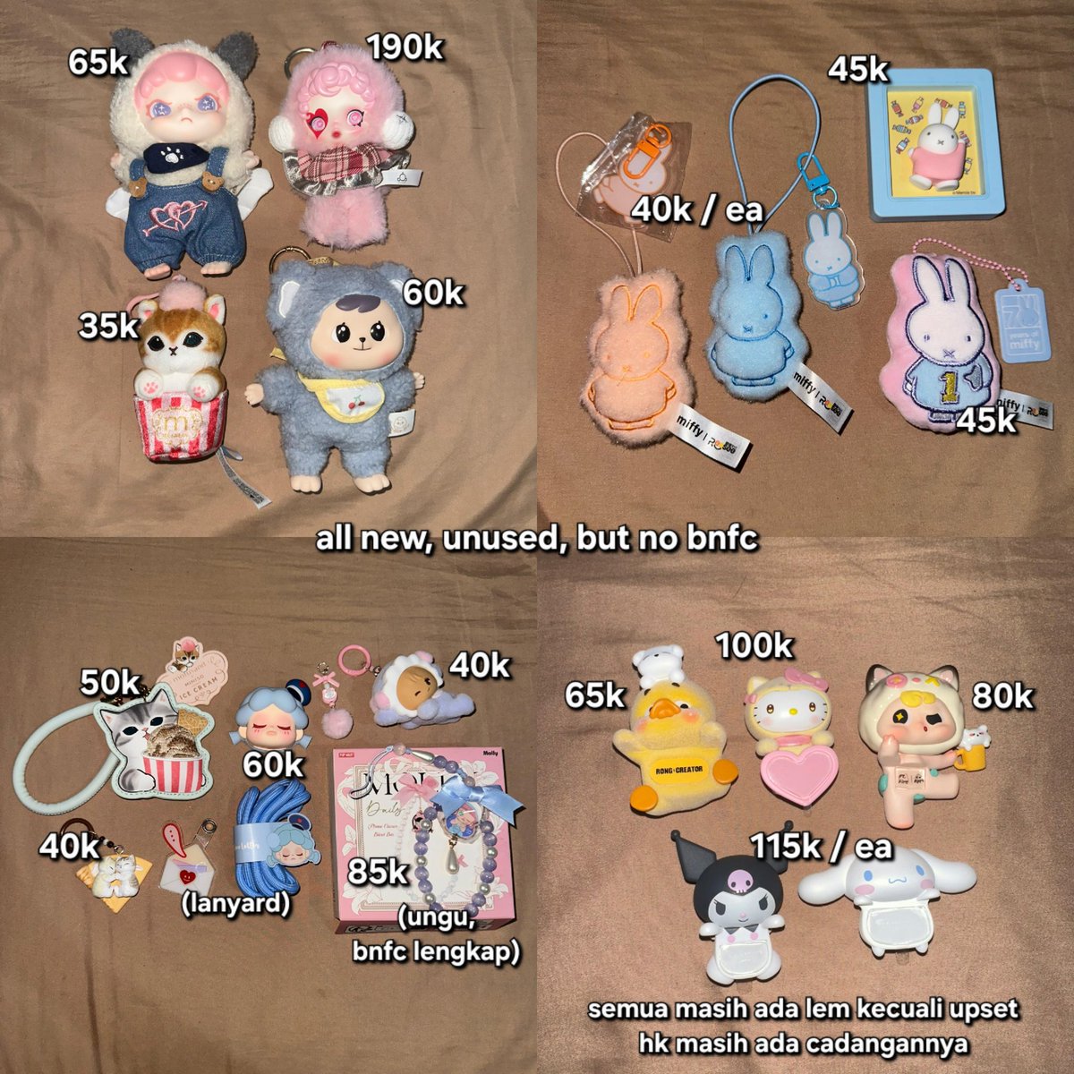 xyourssd's tweet photo. UPDATE WTS ۶ৎ
all new, lengkap bnfc. ada plushie bagcharm, phonestrap, figure dan plush doll 400% 
goodcon, unused dan bisa co oyen ya. dom jateng ♡
minbel 120k free item (pict 2, stock aman) https://t.co/FZqp9kl3ZY