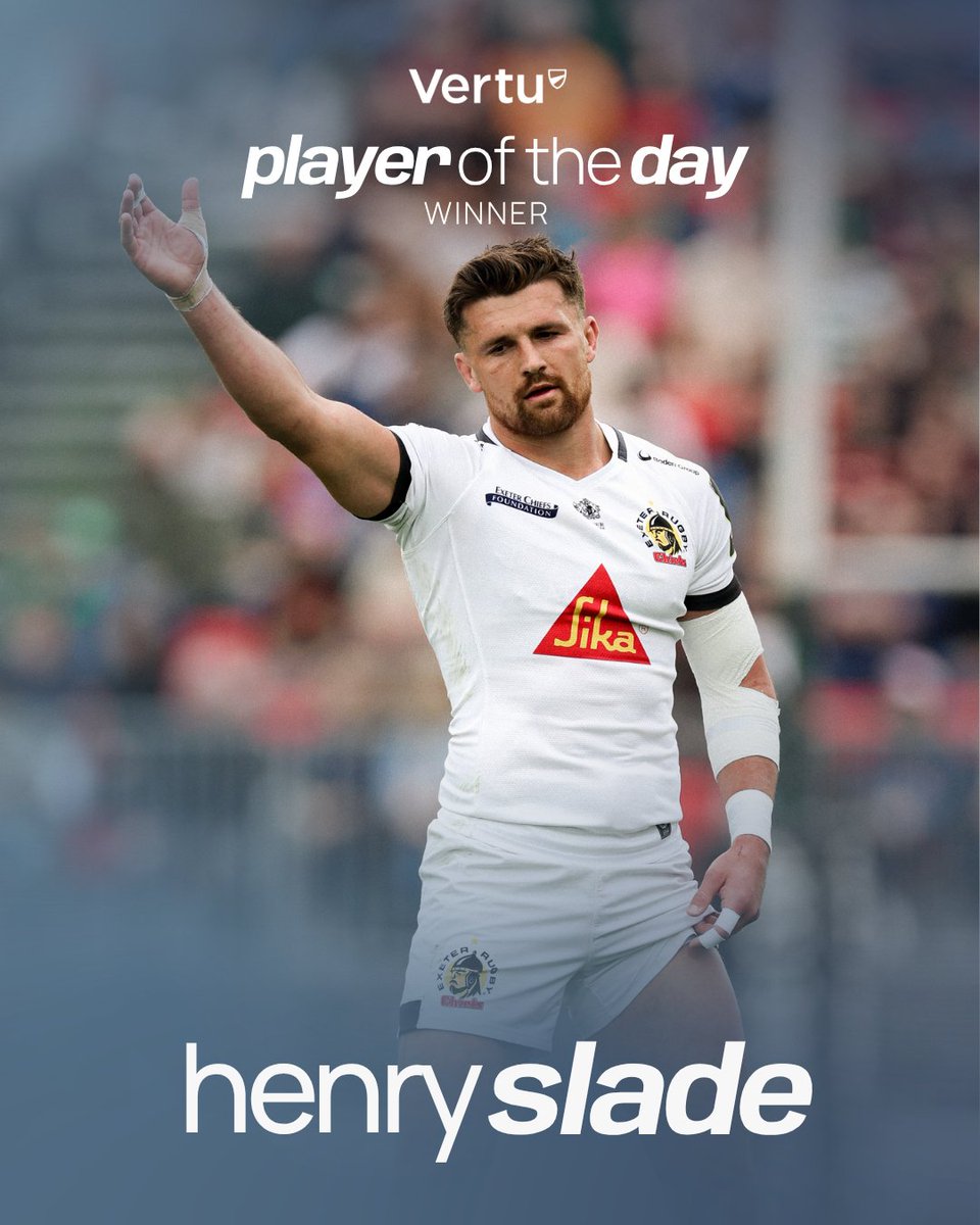 ExeterChiefs's tweet image. Stepping up when it mattered most 👑

You voted Henry Slade your @VertuMotors Player of the Day, securing 17 points in the @ChallengeCup_ quarter-final 👏

#BENvEXE | #JointheJourney