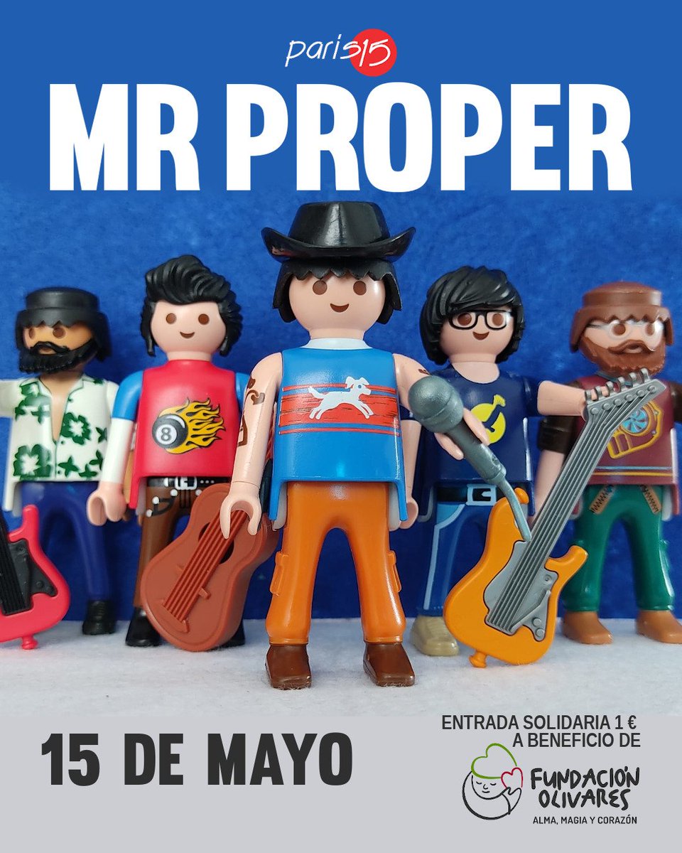 Paris15Malaga's tweet photo. 🔺 @SomosMrProper vuelve el 15 de mayo con su particular limpieza de clásicos previa al verano, 

🎟️ Las entradas tienen un precio simbolico de 1€ para recaudar fondos para @FundOlivares que ayudan a niños enfermos de cáncer.

Venta en @entradium 

https://t.co/ic2Lq4KB6P https://t.co/MD7ULLIPcA