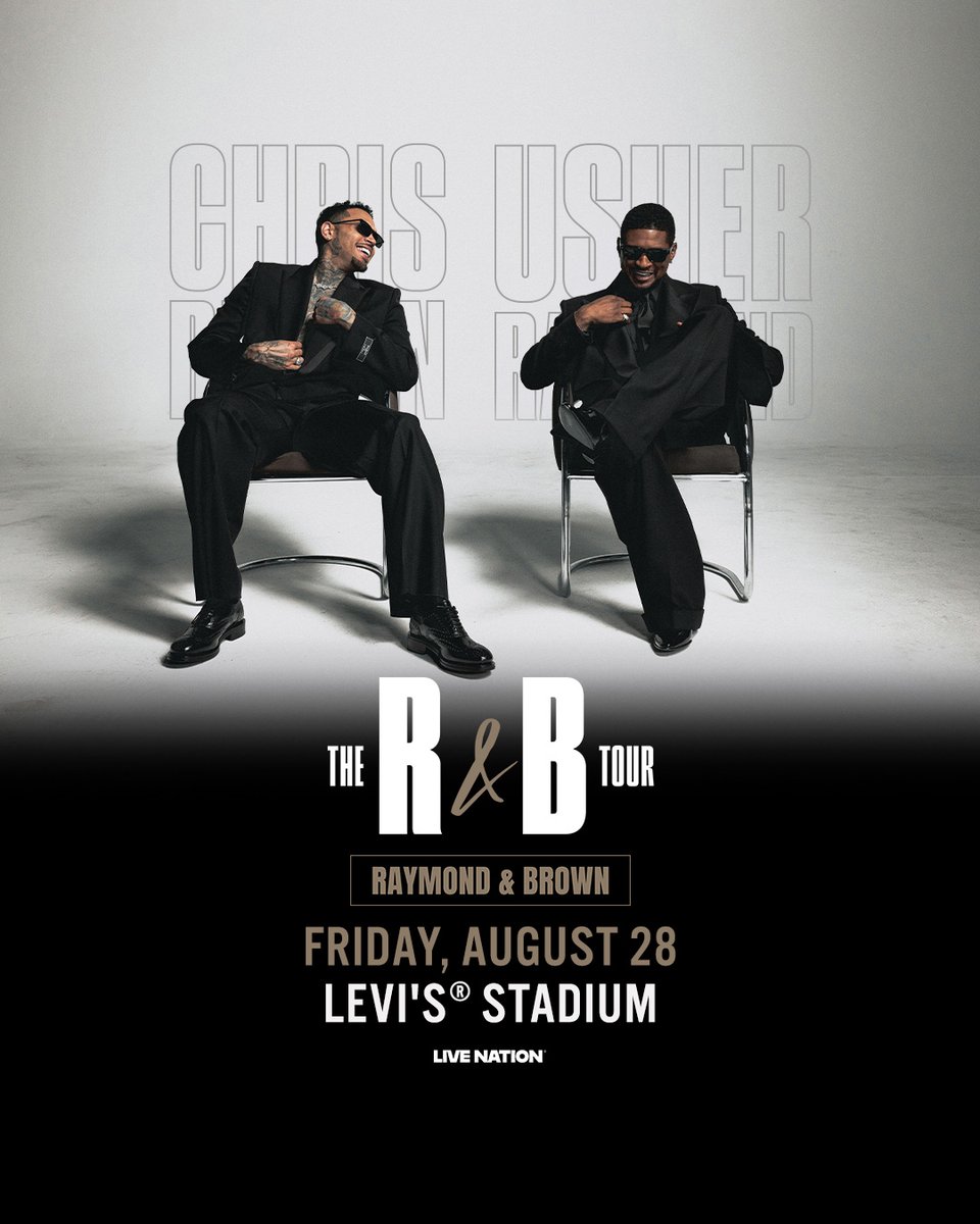 LevisStadium's tweet photo. You knew it was coming… dates are here!!

Chris Brown &amp; USHER are coming to Levi's Stadium on Friday, August 28 for THE R&amp;B TOUR! 

Sign up now for the Artist Presale: https://t.co/NKC0NsC04x https://t.co/xQFKrrOFC7