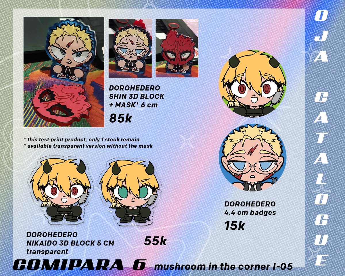 matomatika's tweet photo. [🫶RT] heyya here's my #comipara6 catalogues ✨
📌mushroom in the corner booth I-05
🗓️ 18 - 19 April in Jogja Expo Center
🎭 fandom: OC, Dorohedoro, SMT &amp; Persona, Dungeon Meshi, and so on
book preview below 👇
I will boothing with @halokelincipagi , see you there!! https://t.co/jRhc90pbEh