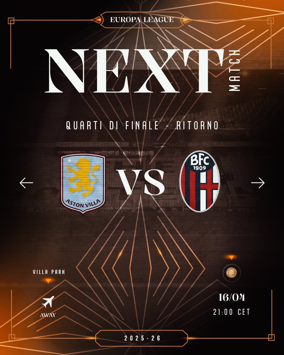 Bolognafc1909's tweet image. La prossima sfida è #AstonVillaBologna 🏴󠁧󠁢󠁥󠁮󠁧󠁿🏟️

#UEL #WeAreOne