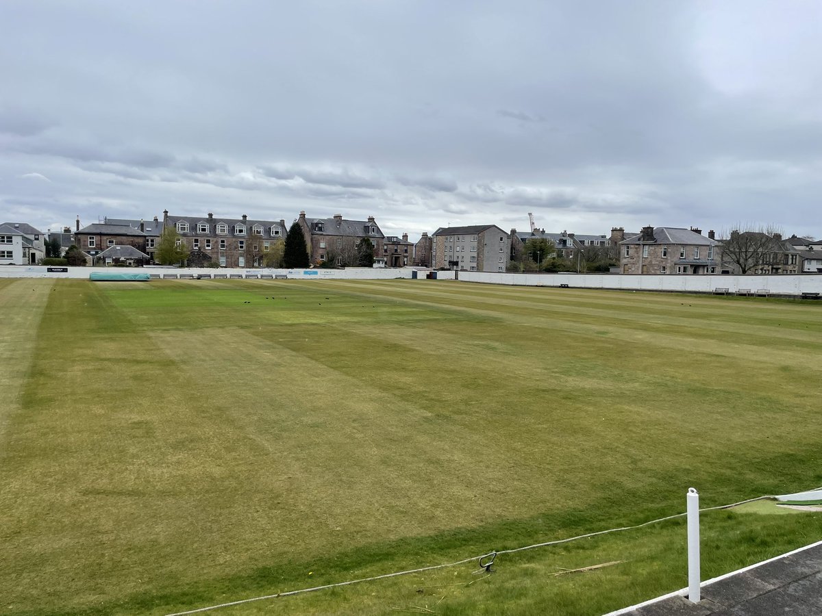 AGroundswork's tweet photo. Great day down at Glenpark today to get some work in. Growth sheet off the practice square &amp; an area of the main square, both cut down &amp; the outfield given another cut. There’s a cricket ground starting to appear from the shadows of the Greenock winter! @Greenockcricket https://t.co/ajHAZBfKk0