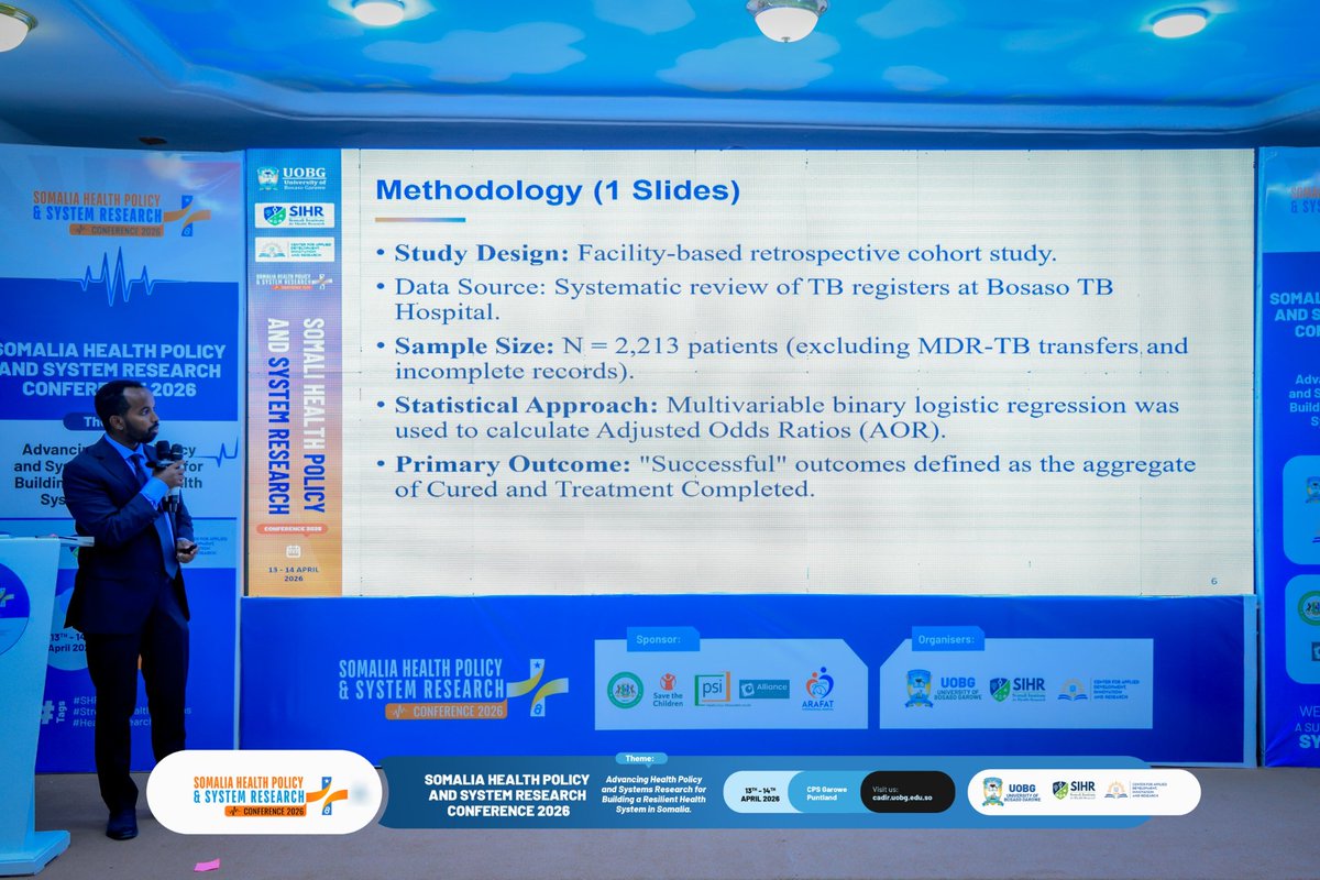 abdullahIndho20's tweet photo. Tuberculosis Treatment Outcomes and Associated Factors Among Patients Treated at Bosaso TB Hospital, Bosaso, Somalia: A Five-Year Retrospective Study

#SHPSTR2026 #UHC #SomaliaHealthPolicy #HealthSystemsResearch
#BiciidCenter #SomaliCulture https://t.co/3zCuDudbsS