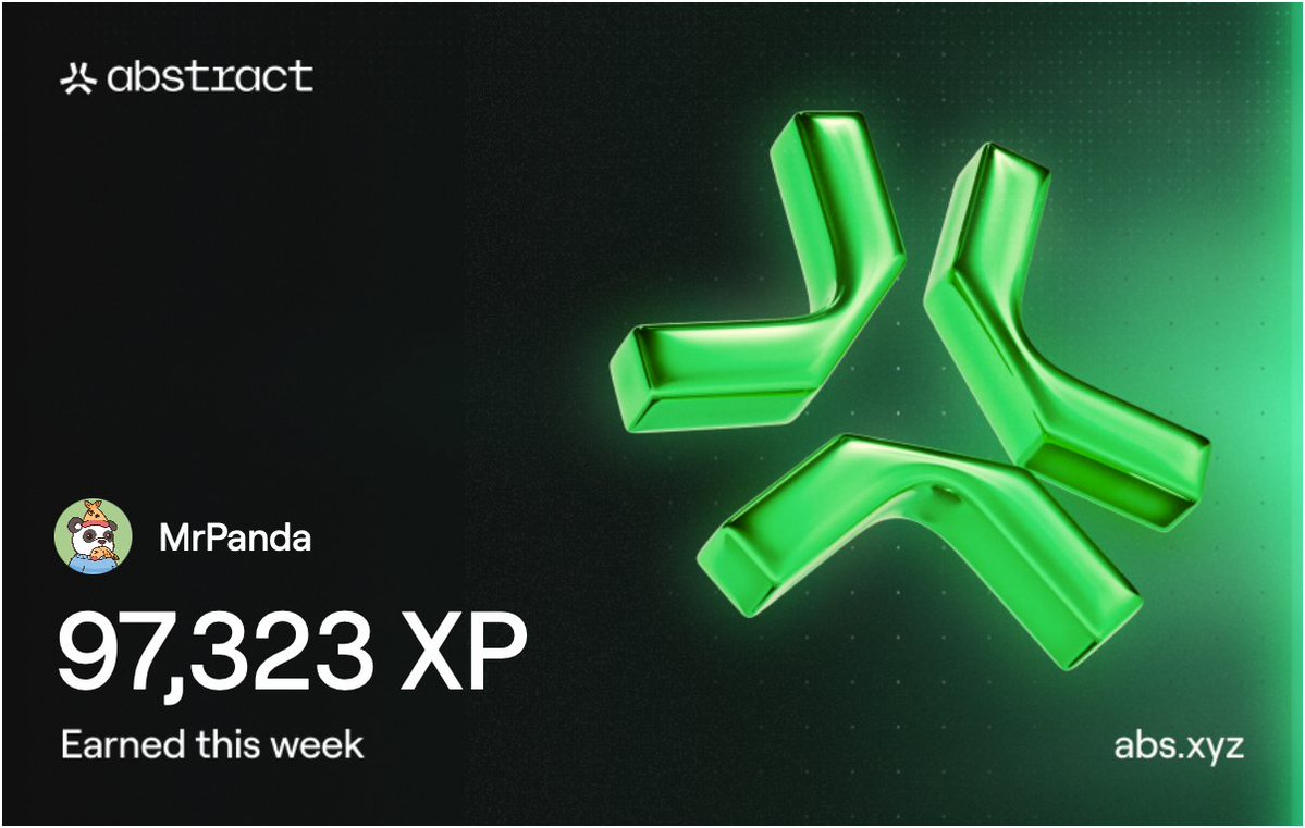 I just earned 97,323 XP on <a href="/AbstractChain/">Abstract</a>! 

New Tier Unlocked!  Next is Platinum!