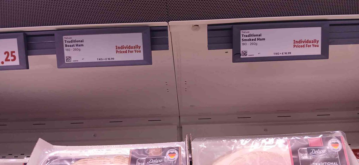 Fellow brits, if you go into lidl look carefully at the pricing labels. I was helping an old woman get some sandwich meats down from the top shelf today and saw “individually priced for you,” set as the price. With the prices on the back of the packs ranging from £2.25-£5.75.