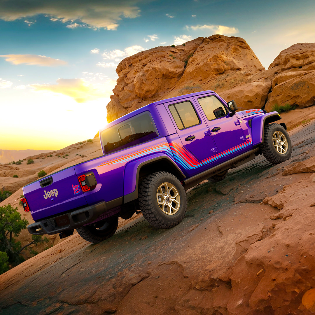 JeepCanada's tweet photo. Throw it back now, y’all ⏪ Meet Twelve 4 Twelve Drop 6: Jeep® Wrangler and Gladiator Rewind. ​
​
*Coming May 2026. Preproduction model shown. Actual production model may vary. Limited quantities available. https://t.co/PodtppYcfg