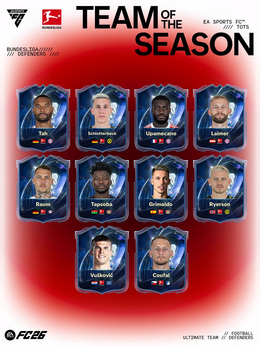 EASPORTSFC's tweet image. The season's best are on the line. Make your picks for the #FC26 Bundesliga Team of the Season: x.ea.com/88932

#BLTOTS