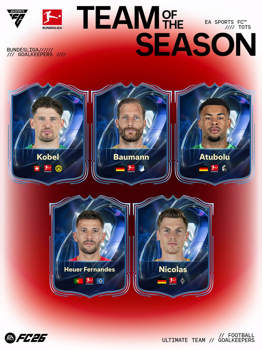 EASPORTSFC's tweet image. The season's best are on the line. Make your picks for the #FC26 Bundesliga Team of the Season: x.ea.com/88932

#BLTOTS