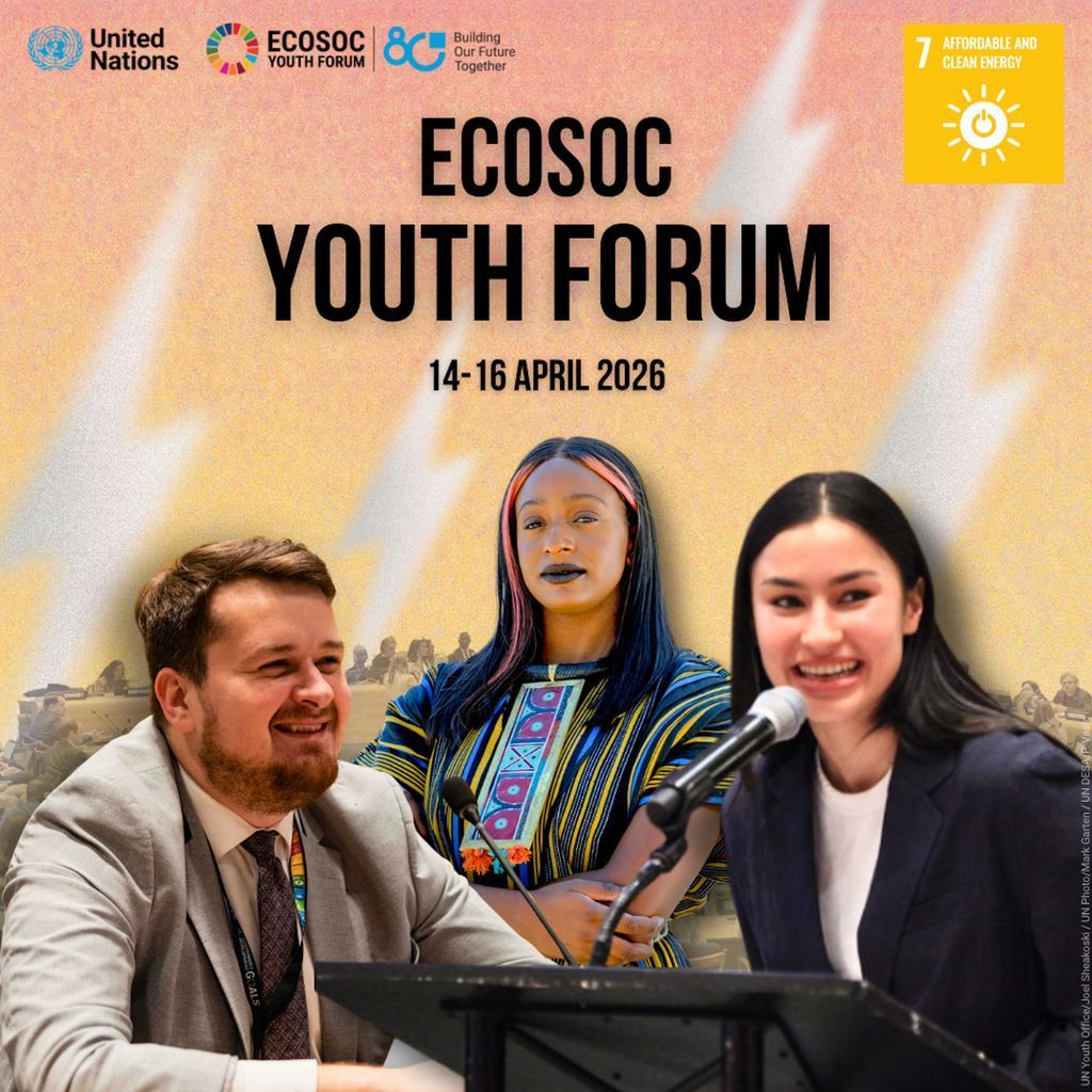 SustDev's tweet image. 🔦 A just energy transition means nobody gets left in the dark.

⚡ Young advocates, entrepreneurs, and innovators are turning the lights on solutions at the @‌UNECOSOC Youth Forum.

➡️ ecosoc.un.org/en/what-we-do/… 

#SDG7 #ECOSOCYouth #GlobalGoals