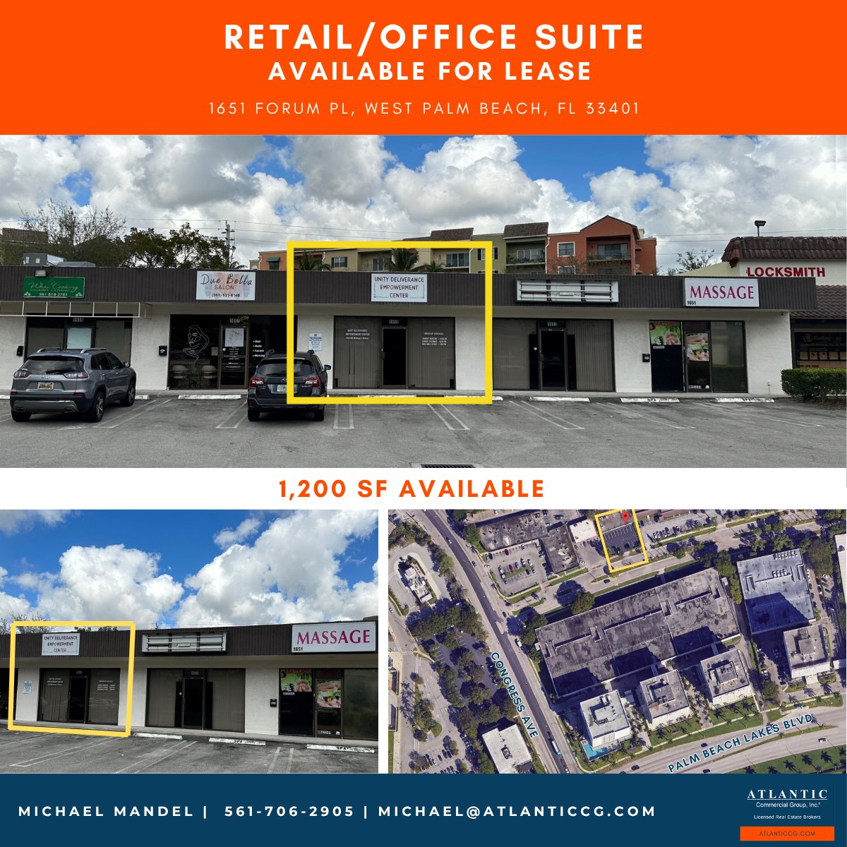 Atlantic_CG's tweet image. 🚨 1,200 SF Retail/Office suite available at 1651 Forum Pl, West Palm Beach. Prime location near Congress Ave &amp;amp; Palm Beach Lakes Blvd. 🏢📍

Contact Michael Mandel at 561-706-2905 for leasing details! #WestPalmBeach #CRE #OfficeSpace #ForLease