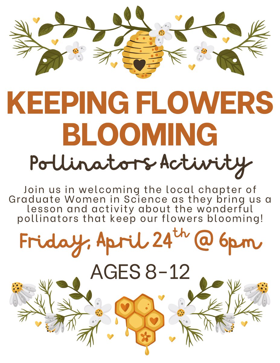 GWISmidMI's tweet photo. GWIS is going to host a pollinators activity at the Holt-Delhi Branch of the Capital Area District Libraries (2078 N Aurelius Rd) on April 24th at 6pm. The activities are targeted for ages 8-12. https://t.co/ftOCgKE6KB